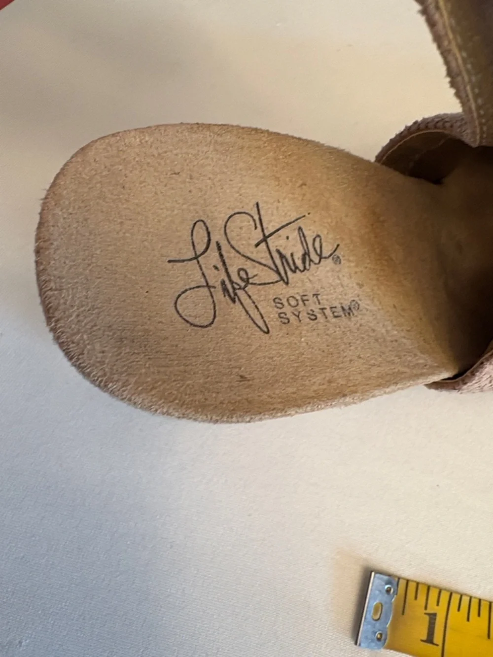 Life Stride Metallic Rose Open-Toe Perforated Wedge Sandals 3.5” Heel size 6.5